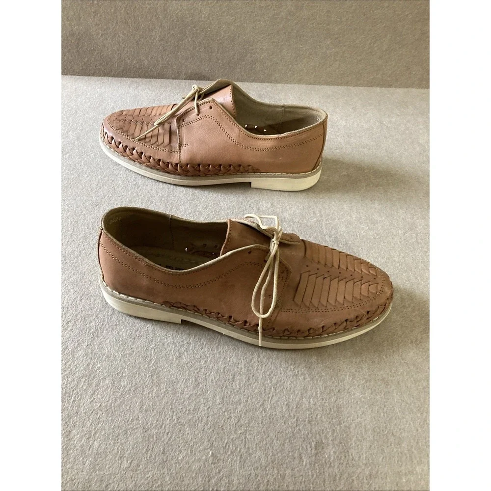 D'arte Artisanal Huarache‎ Hand Made Leather Shoe Sz 9 Lace Up Sandal Lofer